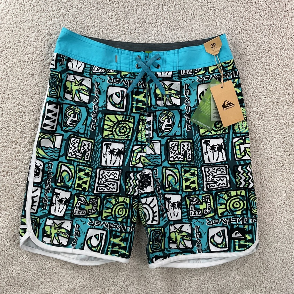 Quiksilver Everyday Scallop Youth 29 Board Shorts Teal Green‎ NWT